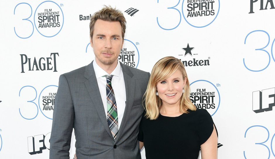 Dax Shepard avec douce, femme Kirsten Bell 