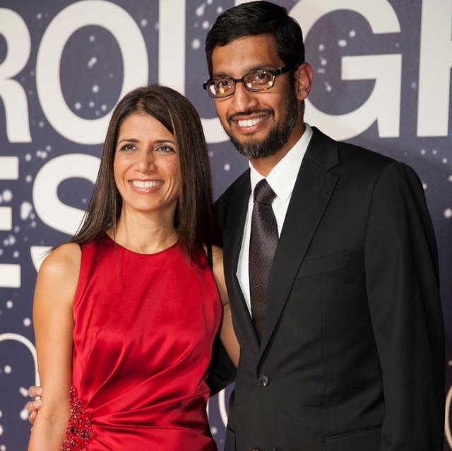 Anjali Pichai and husband Sundar Pichai