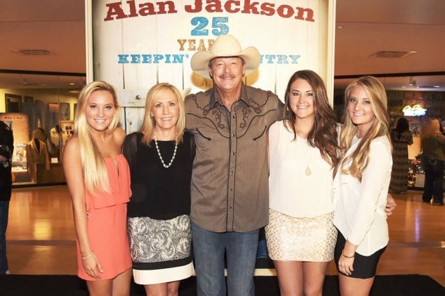 Alan Jackson, wife Denise and their daughters