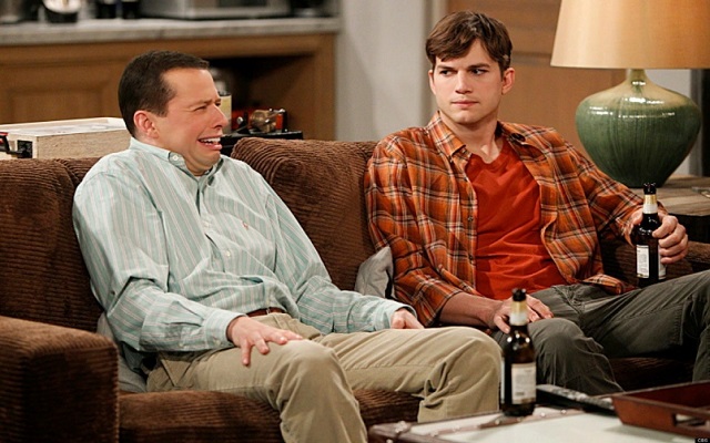 Ashton Kutcher and Jon Cryer on 'Two and a Half Men'