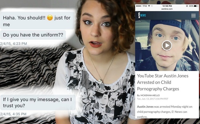 Austin Jones (inset picture) and Aurora Skies, currently a Youtuber who was one of his victims in 2015