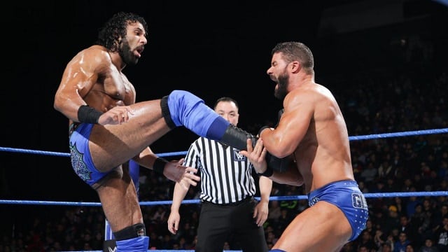 Bobby Roode and Jinder Mahal at the United States Championship tournament