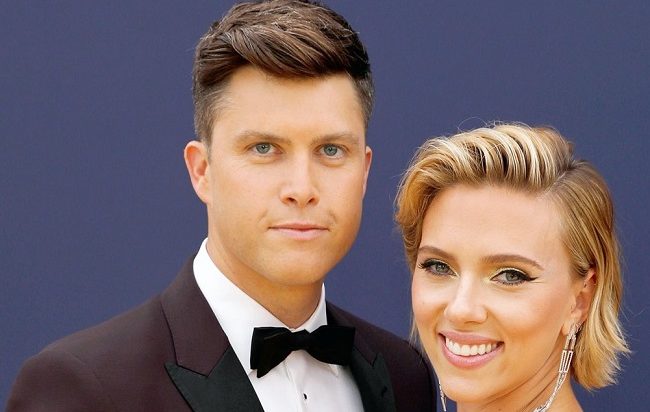 Colin Jost and Scarlett Johansson