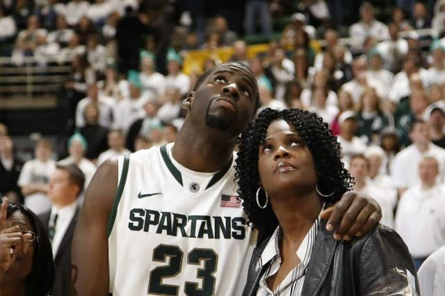 Photo of Draymond Green  & his  Mother  Mary Babers