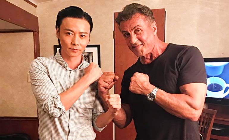 Zhang Jin and Sylvester Stallone