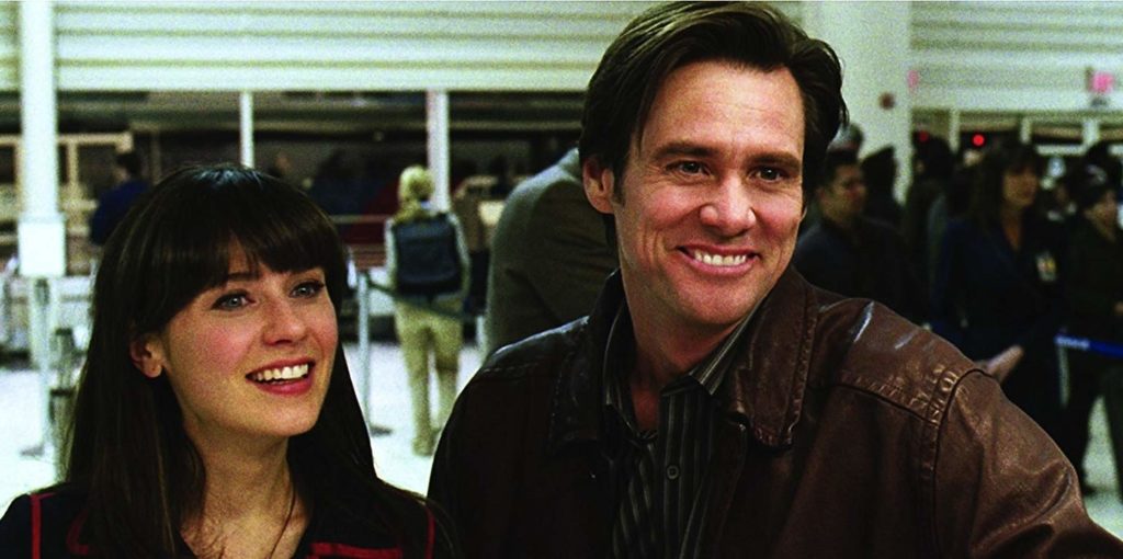 Jim Carrey and Zooey Deschanel in Yes Man (2008)