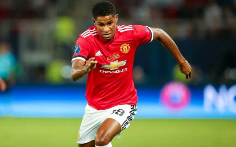 Der 26 Jahre alte 185 cm große Marcus Rashford im 2024 Foto