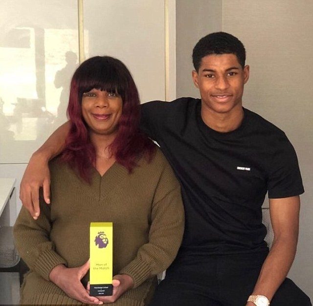 Marcus Rashford and his mother Melanie