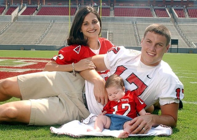 Tiffany Rivers and Philip Rivers with their child.