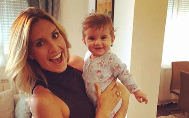 Poppy Harlow and her daughter Sienna
