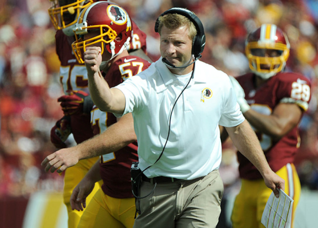 Sean McVay with the Washington Redskins