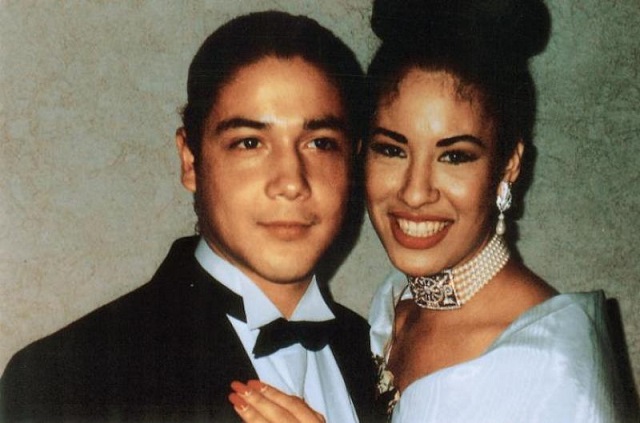 Selena Quintanilla with her husband, Chris Perez 