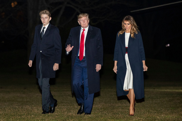 Barron Trump and his parent