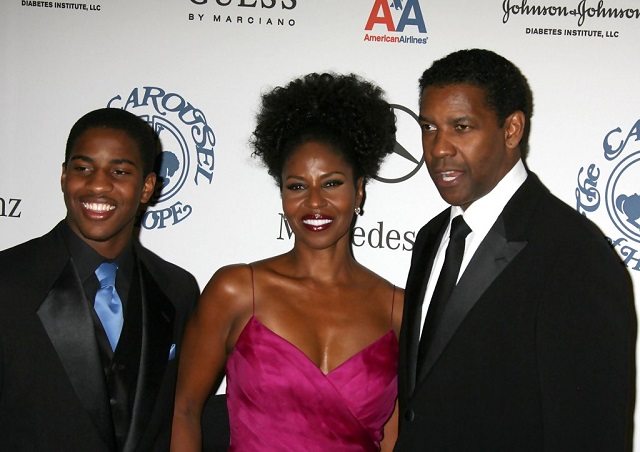 Malcolm Washington and his parents, Denzel and Pauletta Washington