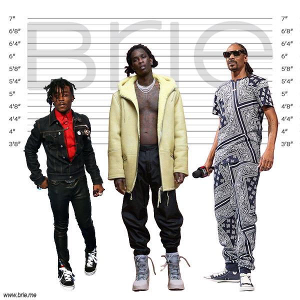 Lil Uzi Vert, Young Thug and Snoop Dog heights comparision